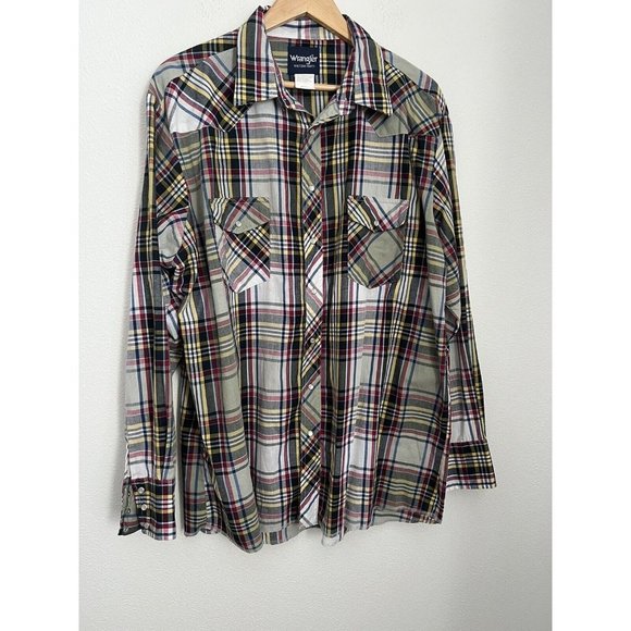 Wrangler Other - WRANGLER Shirt Men's 2XLT Big Man Pearl Snap Western Plaid 2XL Tall